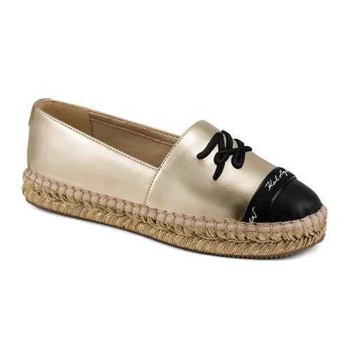 Giày Slip-On Nữ Karl Lagerfeld Paris Script Millicent Gold Màu Vàng Size 36.5
