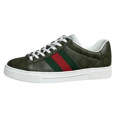 Giày Sneaker Nam Gucci Ace GG Green 760775 FAELM 3351 Màu Xanh Rêu Size 39