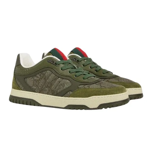 Giày Sneaker Nam Gucci Sport Re-Web In Dark Green 831661 AAEX3 3343 Màu Xanh Rêu Size 5
