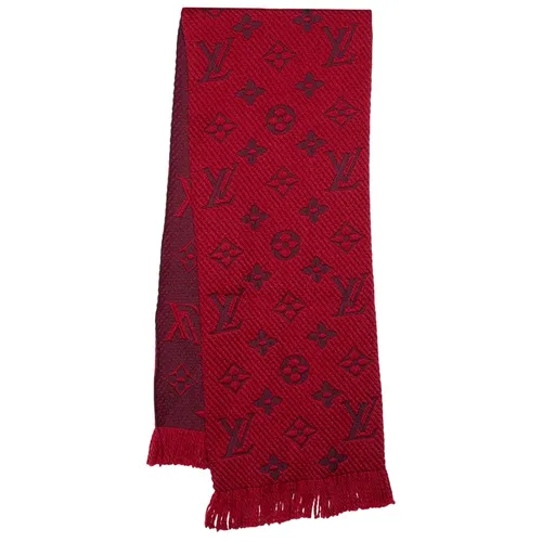 Khăn Quàng Cổ Nữ Louis Vuitton LV Red Wool & Silk Logomania Scarf Màu Đỏ