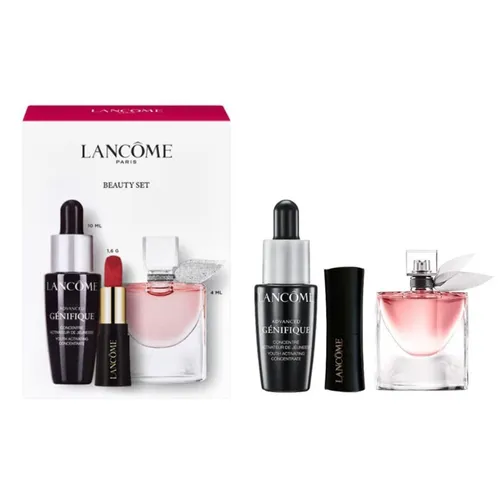 Set Lancôme Beauty Mini 3 Món (Nước Hoa  La Vie Est Belle 4ml+  Serum 10ml + Son 505 Đỏ Cam)