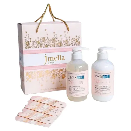 Set Sữa Tắm + Dưỡng Thể Jmella In France No.01 Blooming Peony (Body Wash 500ml + Body Lotion 500ml + Set 6 Bao Lì Xì))