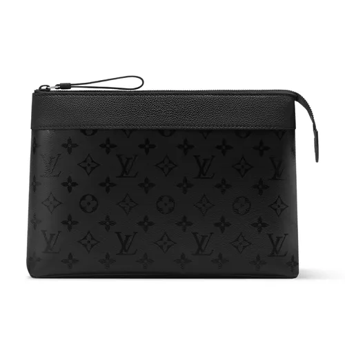 Túi Cầm Tay Nam Louis Vuitton LV Pochette Voyage Souple M26741 Màu Đen