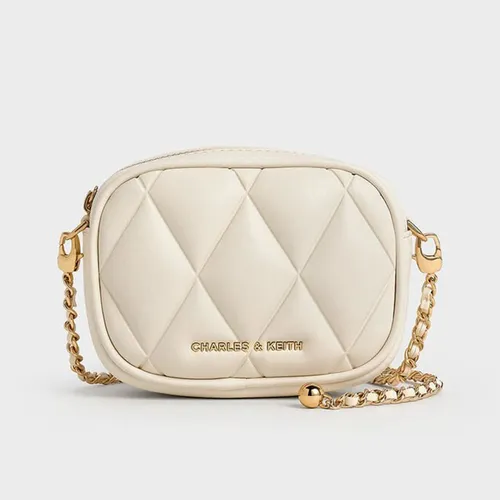 Túi Đeo Chéo Nữ Charles & Keith CNK Arwen Quilted Mini Bag - Cream CK2-00770664_CREAM Màu Kem