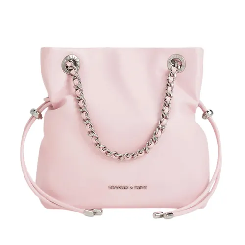 Túi Đeo Chéo Nữ Charles & Keith CNK Arya Braided-Strap Double-Handle Crossbody Bag CK2-80151536 Cotton Candy Pink Màu Hồng