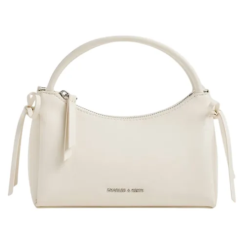 Túi Đeo Chéo Nữ Charles & Keith CNK Hazel Bow Top Handle Bag - Cream CK2-30160255 Màu Trắng Kem