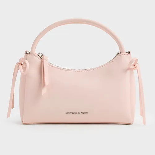 Túi Đeo Chéo Nữ Charles & Keith CNK Hazel Bow Top Handle Bag - Soft Pink CK2-30160255 Màu Hồng