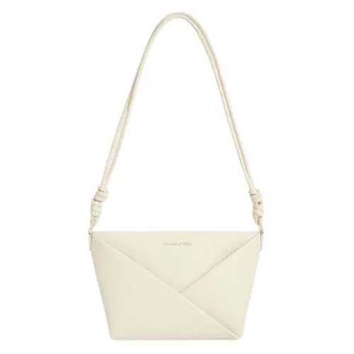 Túi Đeo Chéo Nữ Charles & Keith CNK Midori Geometric Crossbody Bag CK2-80782276 Cream Màu Trắng Kem