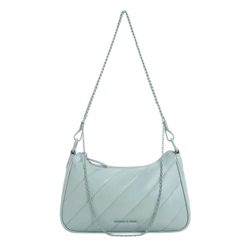 Túi Đeo Chéo Nữ Charles & Keith CNK Philomena Puffy Chain-Strap Crossbody Bag CK2-80151347 Slate Blue Màu Xanh