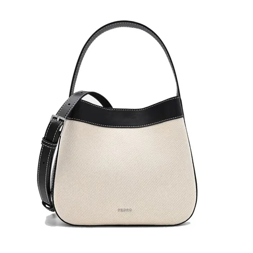 Túi Đeo Chéo Nữ Pedro Dana Canvas Bucket Bag - Black Canvas PW2-15060012-4_BLK.CA_S Màu Đen Kem