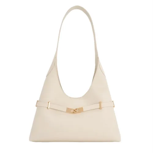 Túi Đeo Vai Nữ Charles & Keith Arlet Metallic Accent Belted Hobo Shoulder Bag CK2-40271621 Màu Kem