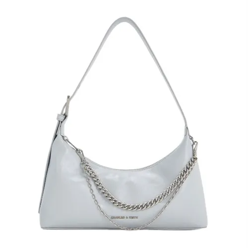 Túi Đeo Vai Nữ Charles & Keith Atwood Chain Embellished Sea Salt Blue CK2-40782472 Màu Xanh Blue