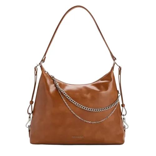 Túi Đeo Vai Nữ Charles & Keith Atwood Distressed Tan Shoulder Bag CK2-40782798 Màu Nâu