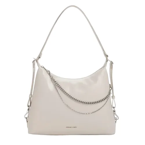 Túi Đeo Vai Nữ Charles & Keith Atwood Shell Grey Shoulder Bag CK2-40782798 Màu Ghi