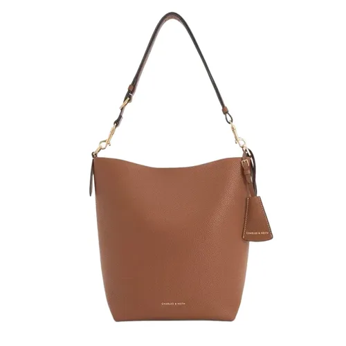 Túi Đeo Vai Nữ Charles & Keith Beryl Bucket Trapezoid Shoulder Bag Chocolate CK2-10151504_CHOCO Màu Nâu Chocolate