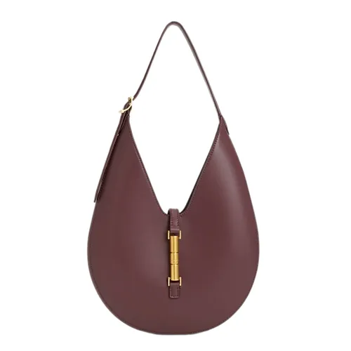 Túi Đeo Vai Nữ Charles & Keith Cesia Metallic Accent Hobo Wineberry Red Shoulder Bag CK2-40271683 Màu Đỏ Rượu