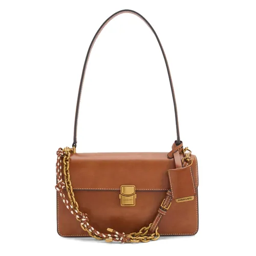 Túi Đeo Vai Nữ Charles & Keith CNK Acelynn Rope-Chain Shoulder Bag - Distressed Tan CK2-20701632 Màu Nâu
