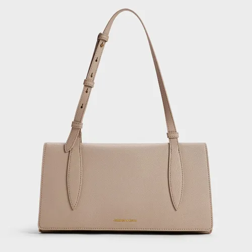 Túi Đeo Vai Nữ Charles & Keith CNK Allyn Shoulder Bag CK2-20782734_TAUPE Màu Taupe