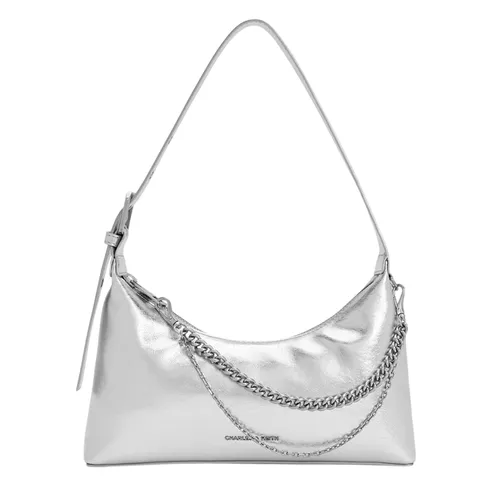 Túi Đeo Vai Nữ Charles & Keith CNK Atwood Chain-Embellished Shoulder Bag - Silver CK2-40782472 Màu Bạc