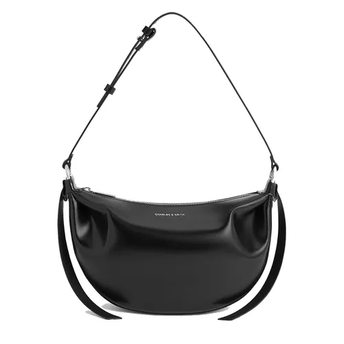 Túi Đeo Vai Nữ Charles & Keith CNK Calla Half-Moon Bag - Noir  CK2-20671663 Màu Đen