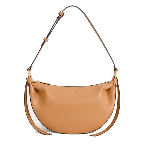 Túi Đeo Vai Nữ Charles & Keith CNK Calla Half-Moon Bag - Toffee  CK2-20671663 Màu Cam Nâu