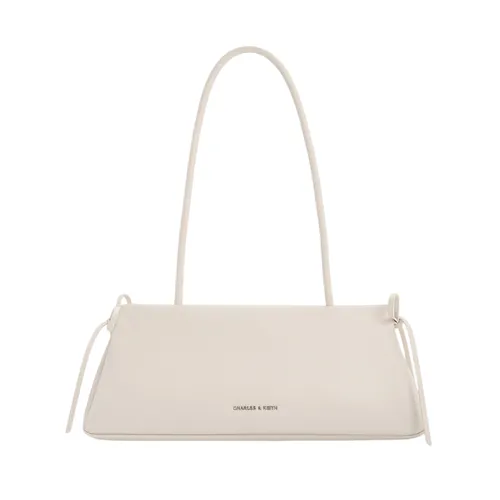 Túi Đeo Vai Nữ Charles & Keith CNK Hazel Bow Elongated Trapeze Shoulder Bag - Meringue White CK2-20160193 Màu Trắng