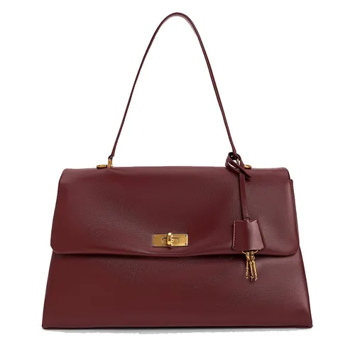 Túi Đeo Vai Nữ Charles & Keith CNK Kerry Top Handle Satchel Bag - Mulberry Plum CK2-20782514 Màu Đỏ