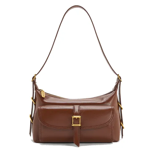 Túi Đeo Vai Nữ Charles & Keith CNK Mini Bryna Belted Shoulder Bag - Dark Brown CK2-20782621 Màu Nâu