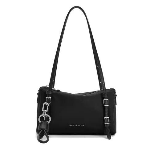 Túi Đeo Vai Nữ Charles & Keith CNK Mini Levy Nylon Shoulder Bag - Noir CK2-20151613_NOIR Màu Đen