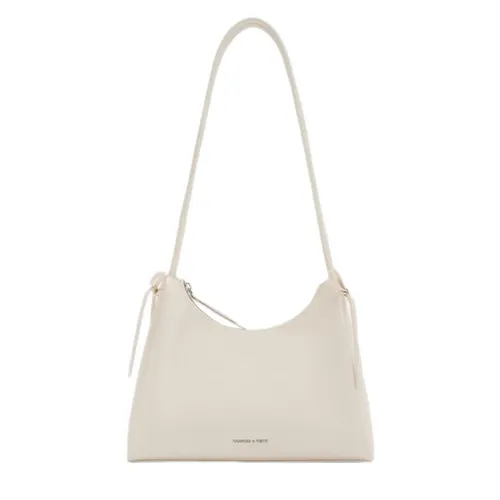 Túi Đeo Vai Nữ Charles & Keith Hazel Bow Cream Shoulder Bag CK2-40160249 Màu Kem