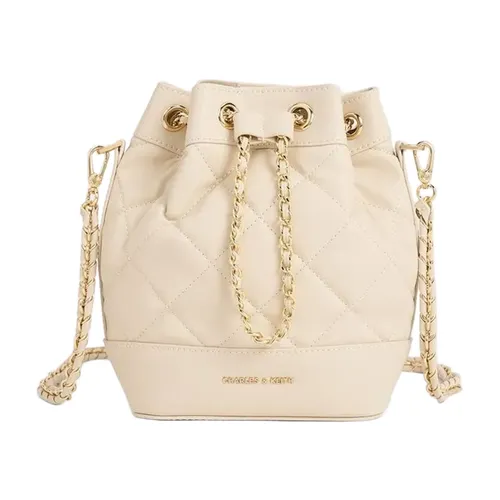 Túi Đeo Vai Nữ Charles & Keith Quilted Two-Way Rectangular Bucket Bag Beige CK2-10701506_BEIGE Màu Be