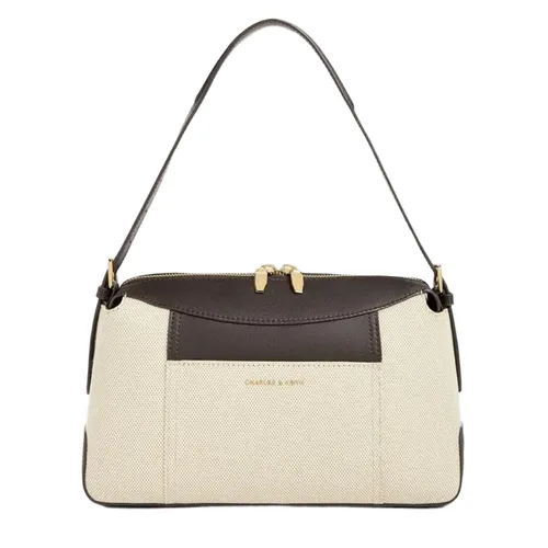 Túi Đeo Vai Nữ Charles & Keith Roan Canvas Dark Brown CK2-51200038-1_EP.BRW Màu Nâu Sẫm