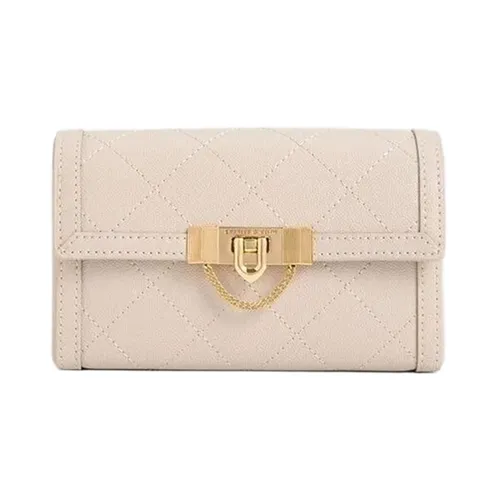 Túi Đeo Vai Nữ Charles & Keith Tallulah Quilted Fold Over Clutch Grey White CK2-70701372_OAT Màu Trắng Xám