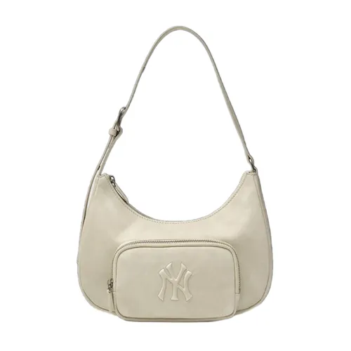 Túi Đeo Vai Nữ MLB Basic Vintage Logo Hobo Bag New York Yankees 3ABQV026N-50CRS Màu Kem