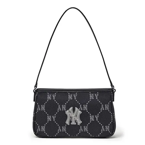 Túi Đeo Vai Nữ MLB New York Yankees Diamond Monogram Jacquard Mini Hobo Bag 3ABQMJ16N-50BKS Màu Đen Họa Tiết
