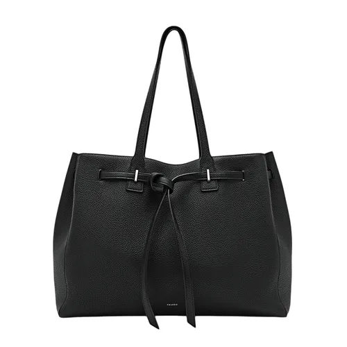 Túi Đeo Vai Nữ Pedro Demi Oversized Leather Tote Bag PW2-46390030 Black Màu Đen