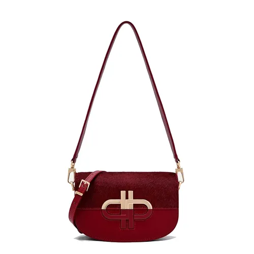 Túi Đeo Vai Nữ Pedro Duet Calf Hair Shoulder Bag - Red Pony PW2-75210151-10_RED.PO_XS Màu Đỏ