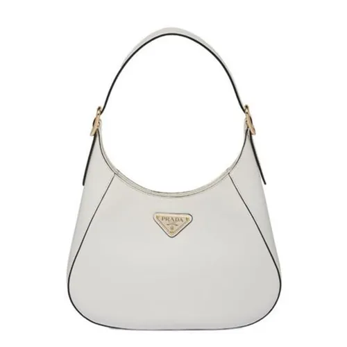 Túi Đeo Vai Nữ Prada Women's White Leather Shoulder Bag Màu Trắng