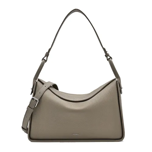 Túi Đeo Vai Pedro Demi Maxi Rectangular Shoulder Bag Gray Brown PW2-75210180-1 Màu Nâu Xám
