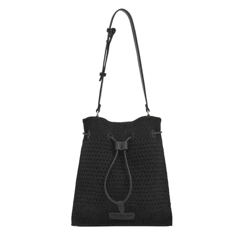 Túi Rút Dây Nữ Charles & Keith Ida Knitted Black CK2-10782580_BLACK Màu Đen
