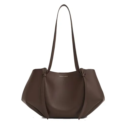 Túi Tote Nữ Charles & Keith CNK Calla Tote Bag Dark Brown CK2-30671662 Màu Nâu Đậm