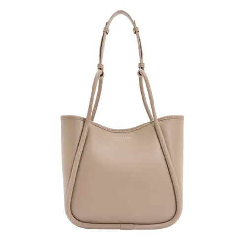 Túi Tote Nữ Charles & Keith CNK Lyla Tubular Mini Bag Grayish Brown CK2-30782647 Màu Nâu Xám