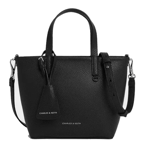 Túi Tote Nữ Charles & Keith CNK Mini Beryl Trapezoid Bag Noir CK2-30151511 Màu Đen