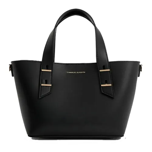 Túi Tote Nữ Charles & Keith CNK Mini Shania Trapezoid Bag Black CK2-30782725 Màu Đen