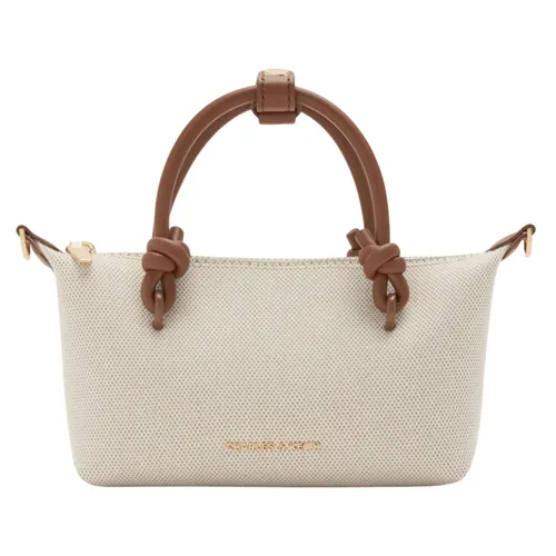 Túi Tote Nữ Charles & Keith CNK Sammie Canvas Rectangular Bag Chocolate CK2-30271635-1 Màu Kem Nâu