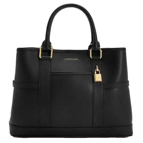 Túi Tote Nữ Charles & Keith CNK Scottie Bag Black CK2-30840655 Màu Đen