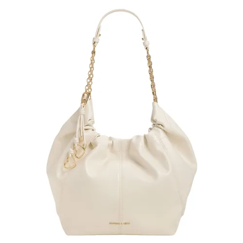 Túi Xách Nữ Charles & Keith CNK Ciara Ruched Hobo Bag Cream CK2-40151610 Màu Kem