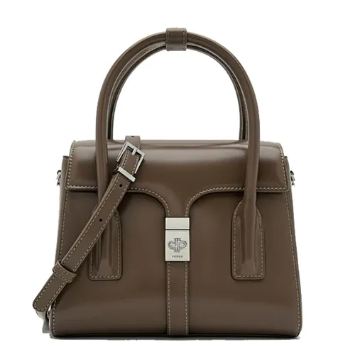 Túi Xách Nữ Pedro Studio Farida Leather Flap Bag Gray Brown PW2-55210046-1 Màu Nâu Xám