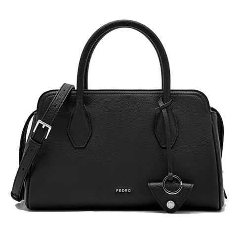 Túi Xách Nữ Pedro Sybil Leather Trapezoid Handbag Black PW2-55210047 Màu Đen