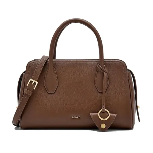Túi Xách Nữ Pedro Sybil Leather Trapezoid Handbag Brown PW2-55210047 Màu Nâu